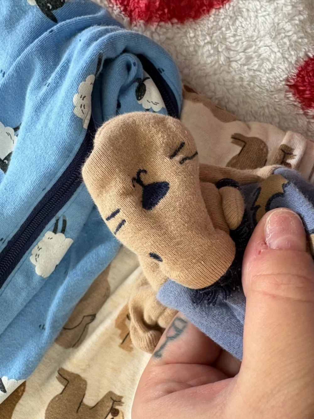 Carter's Light Blue, Cream & Blue Animal Footed Sleepers - 3 Pack - Picture 5 of 6